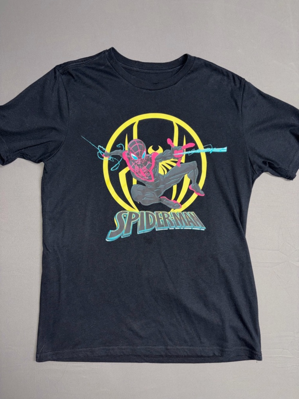 Spider-Man Graphic Tee in Black with Neon Accents